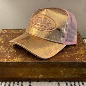 Von Dutch Rose Gold Reflective Trucker Hat NWT Authentic
